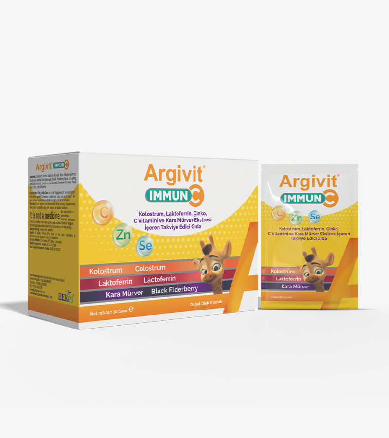 Argivit Immun C Sachet - Dietary Supplement in Sachet Form Containing Vitamin C, Zinc, and Selenium.