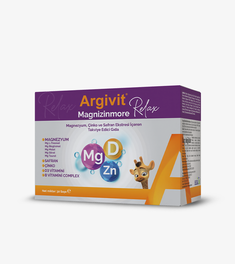 Argivit Magnizinmore Relax - Magnezyum, Çinko ve Safran Ekstresi İçeren Takviye Edici Gıda