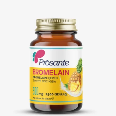 Prosante Bromelain - Magnezyum, Çinko ve D Vitamini İçeren Tablet Form Takviye Edici Gıda